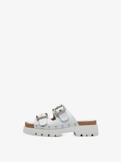 Tamaris Mule En Cuir - Blanc | Mules