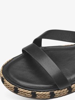 Tamaris Sandale En Cuir - Noir | Des Sandales