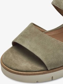 Tamaris Sandale A Talon En Cuir - Vert | Des Sandales