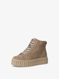 Tamaris Bottine En Cuir - Beige | Bottines