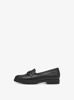 Tamaris Babouche En Cuir - Noir | Chaussures Basses Et Pantoufles