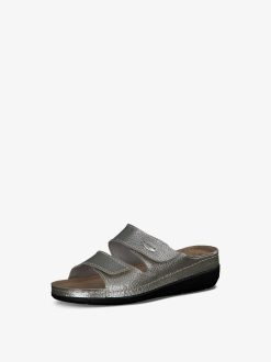 Tamaris Mule En Cuir - Argent | Mules