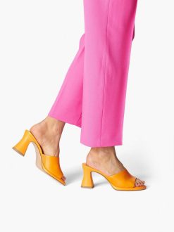 Tamaris Mule En Cuir - Orange | Mules