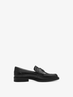 Tamaris Babouche En Cuir - Noir | Chaussures Basses Et Pantoufles