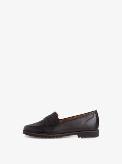 Tamaris Babouche En Cuir - Noir | Chaussures Basses Et Pantoufles