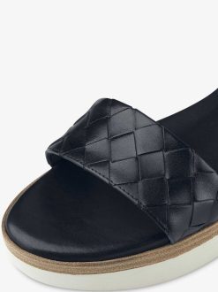 Tamaris Sandale A Talon En Cuir - Bleu | Des Sandales