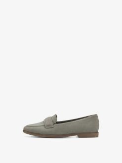 Tamaris Babouche En Cuir - Vert | Chaussures Basses Et Pantoufles