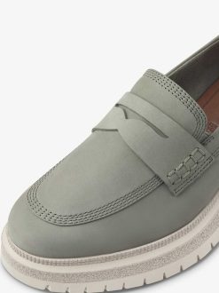 Tamaris Babouche En Cuir - Vert | Chaussures Basses Et Pantoufles