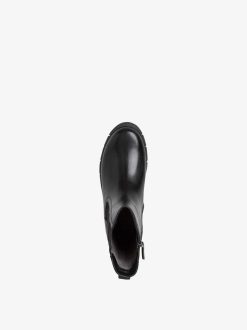 Tamaris Bottine Chelsea En Cuir - Noir | Bottines