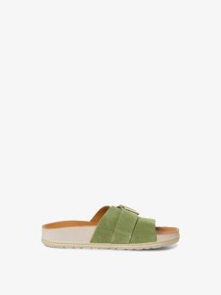 Tamaris Mule En Cuir - Vert | Mules