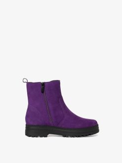 Tamaris Bottine En Cuir - Violet | Bottines