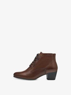 Tamaris Bottine En Cuir - Marron | Bottines