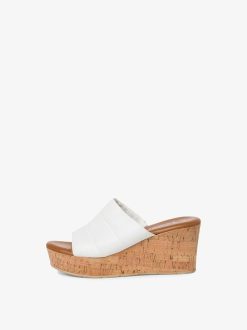 Tamaris Mule En Cuir - Blanc | Mules