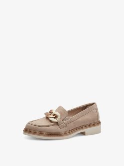 Tamaris Babouche En Cuir - Beige | Chaussures Basses Et Pantoufles