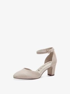 Tamaris Escarpins En Cuir - Beige | Pompes