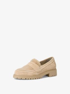 Tamaris Babouche En Cuir - Beige | Chaussures Basses Et Pantoufles