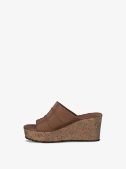 Tamaris Mule En Cuir - Marron | Mules