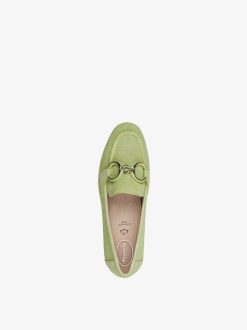 Tamaris Babouche En Cuir - Vert | Chaussures Basses Et Pantoufles