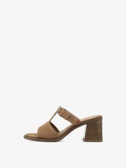 Tamaris Mule En Cuir - Marron | Mules