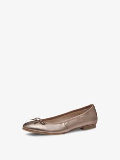 Tamaris Ballerine En Cuir - Metallise | Ballerines