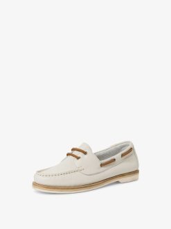 Tamaris Mocassin En Cuir - Blanc | Chaussures Basses Et Pantoufles