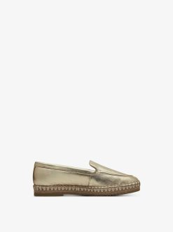 Tamaris Espadrill En Cuir - Or | Chaussures Basses Et Pantoufles