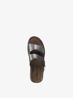 Tamaris Mule En Cuir - Argent | Mules