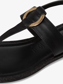 Tamaris Sandale En Cuir - Noir | Des Sandales