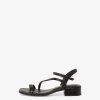 Tamaris Sandale A Talon En Cuir - Noir | Des Sandales