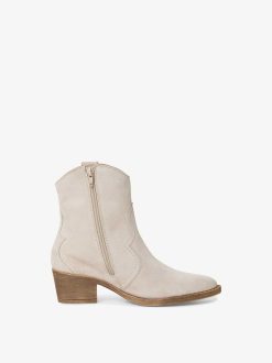 Tamaris Bottine En Cuir - Beige | Bottines