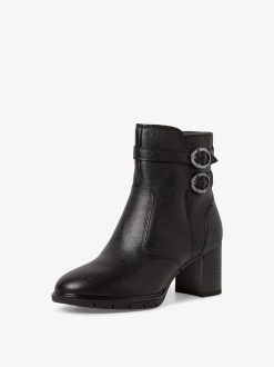 Tamaris Bottine En Cuir - Noir | Bottines