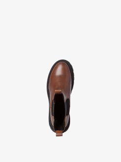 Tamaris Bottine Chelsea En Cuir - Marron | Bottines