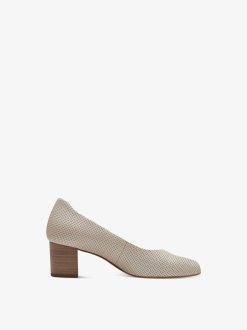 Tamaris Escarpins En Cuir - Beige | Pompes