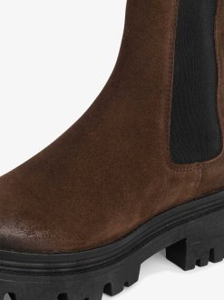 Tamaris Bottine Chelsea En Cuir - Marron | Bottines