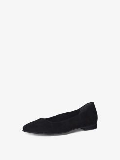 Tamaris Ballerine En Cuir - Noir | Ballerines