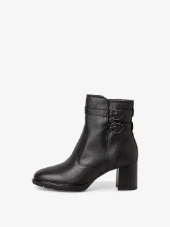 Tamaris Bottine En Cuir - Noir | Bottines