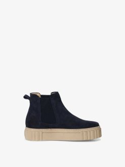 Tamaris Bottine Chelsea En Cuir - Bleu | Bottines