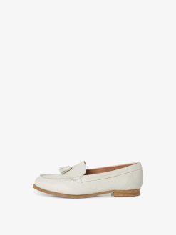 Tamaris Babouche En Cuir - Blanc | Chaussures Basses Et Pantoufles