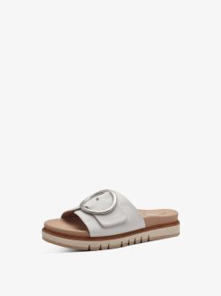 Tamaris Mule En Cuir - Blanc | Mules