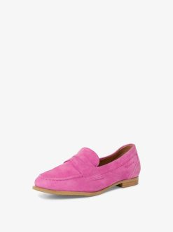 Tamaris Babouche En Cuir - Rose | Chaussures Basses Et Pantoufles