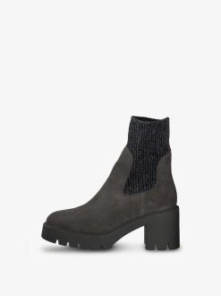 Tamaris Bottine Chelsea En Cuir - Gris | Bottines