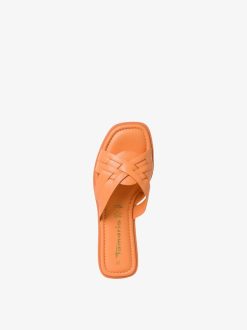 Tamaris Mule En Cuir - Orange | Mules