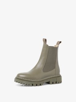 Tamaris Bottine Chelsea En Cuir - Vert | Bottines