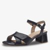 Tamaris Sandale A Talon En Cuir - Noir | Des Sandales