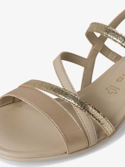 Tamaris Sandale A Talon En Cuir - Beige | Des Sandales