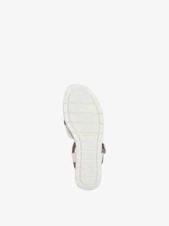 Tamaris Sandale A Talon En Cuir - Blanc | Des Sandales