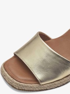 Tamaris Sandale A Talon En Cuir - Or | Des Sandales