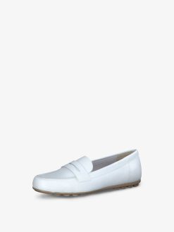 Tamaris Mocassin En Cuir - Blanc | Chaussures Basses Et Pantoufles