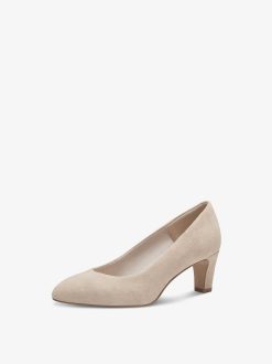 Tamaris Escarpins En Cuir - Beige | Pompes