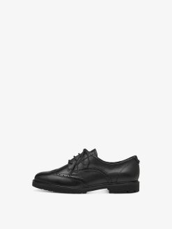 Tamaris Chaussures Basses En Cuir - Noir | Chaussures Basses Et Pantoufles